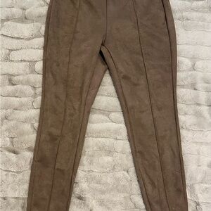 SHEIN Brown Ankle Cropped Pants with Slim Fit